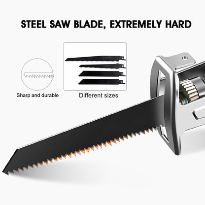 Cordless Electric Reciprocating Saw Cutter (Red, Blades Included)