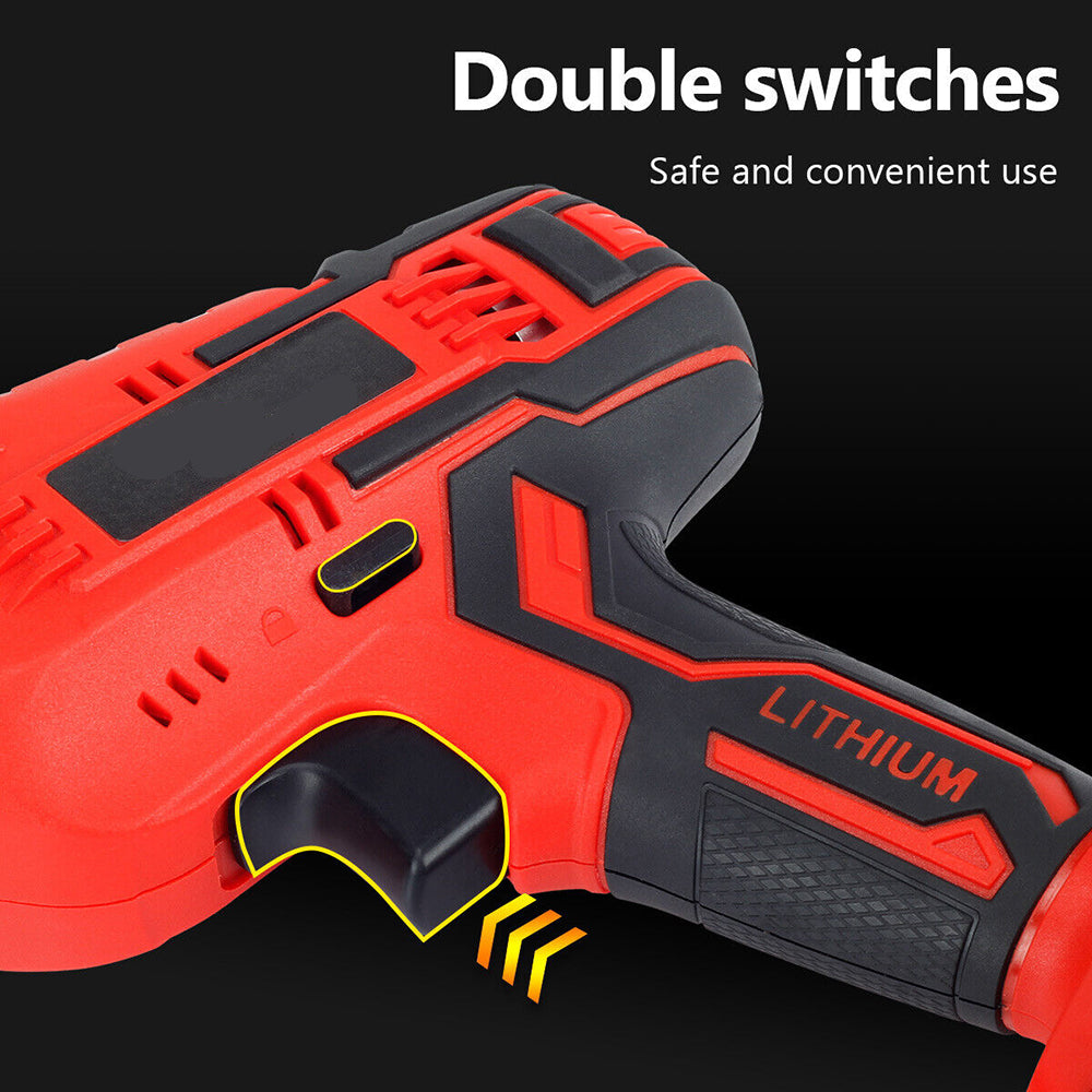 Cordless Electric Reciprocating Saw Cutter (Red, Blades Included)