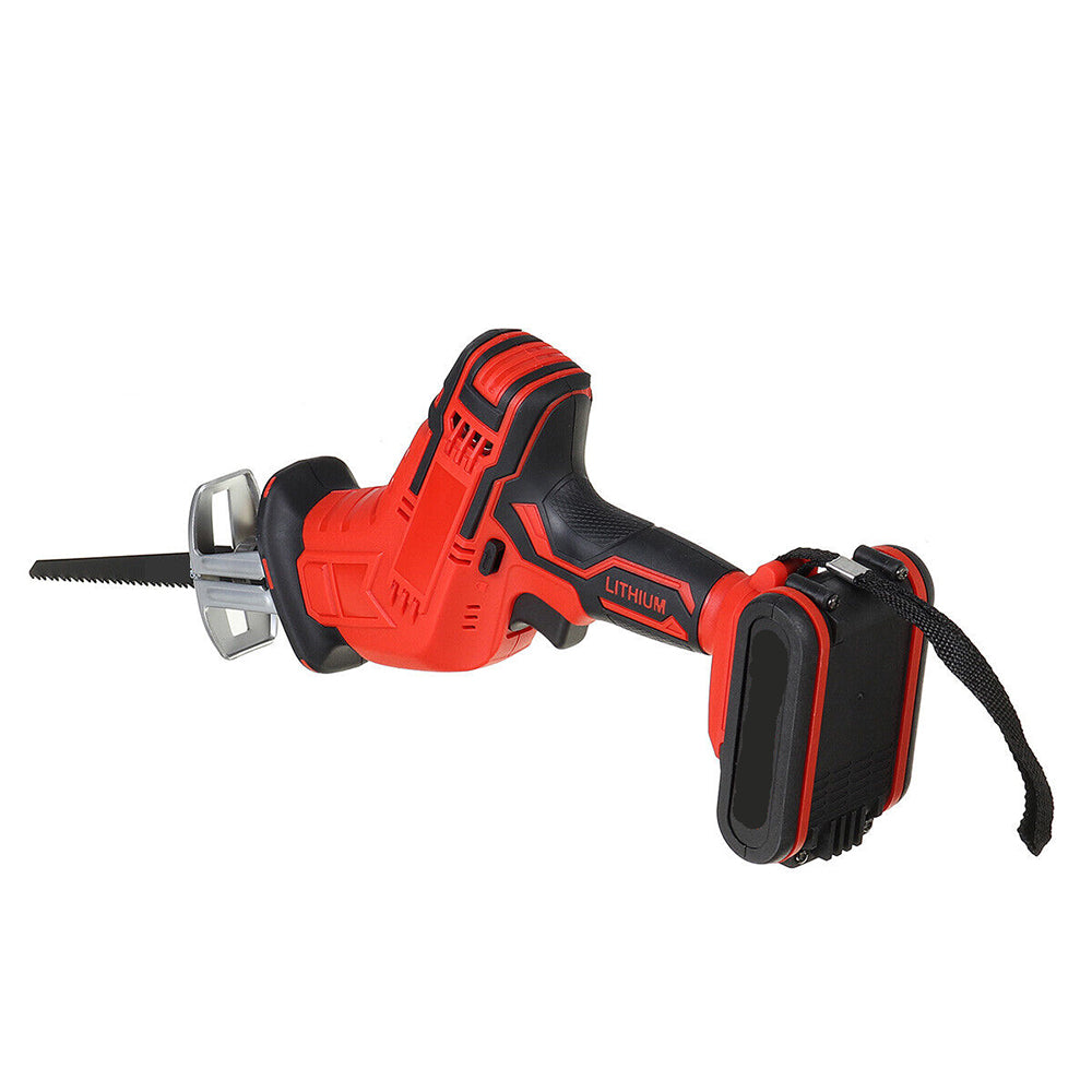 Cordless Electric Reciprocating Saw Cutter (Red, Blades Included)