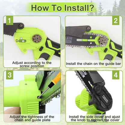 Mini Cordless Chainsaw (36V, 3000W, 2X Battery-Powered)