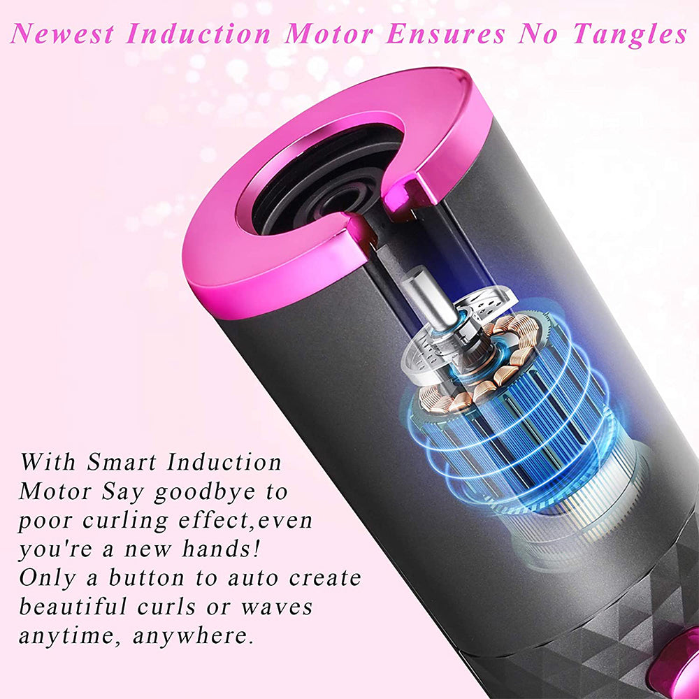 Hair Curler Lcd Cordless Auto Rotating