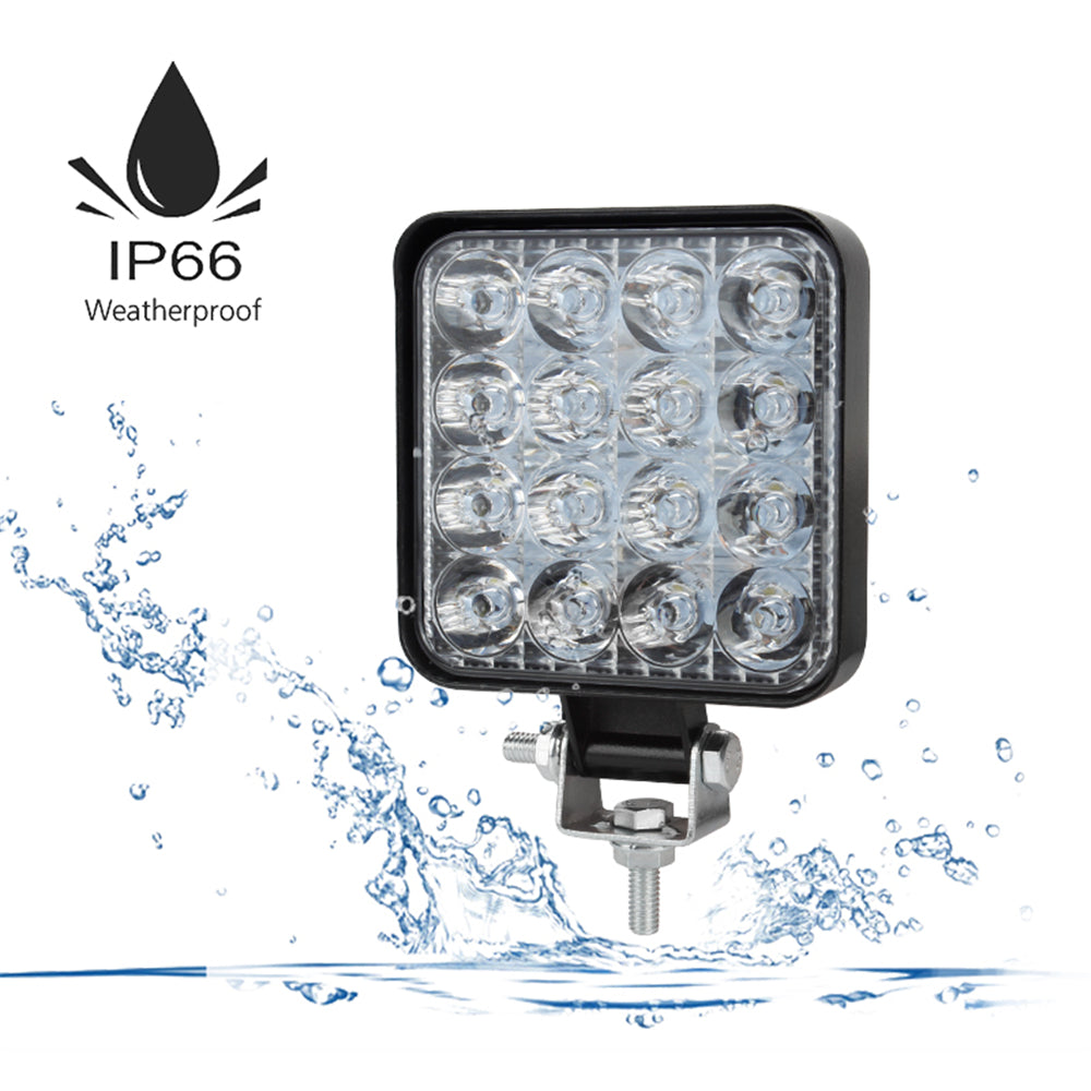 10PCS 80W CREE LED Flood Lights - 4" Square for 12V Boats & Camping