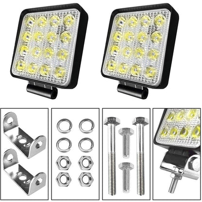 10PCS 80W CREE LED Flood Lights - 4" Square for 12V Boats & Camping