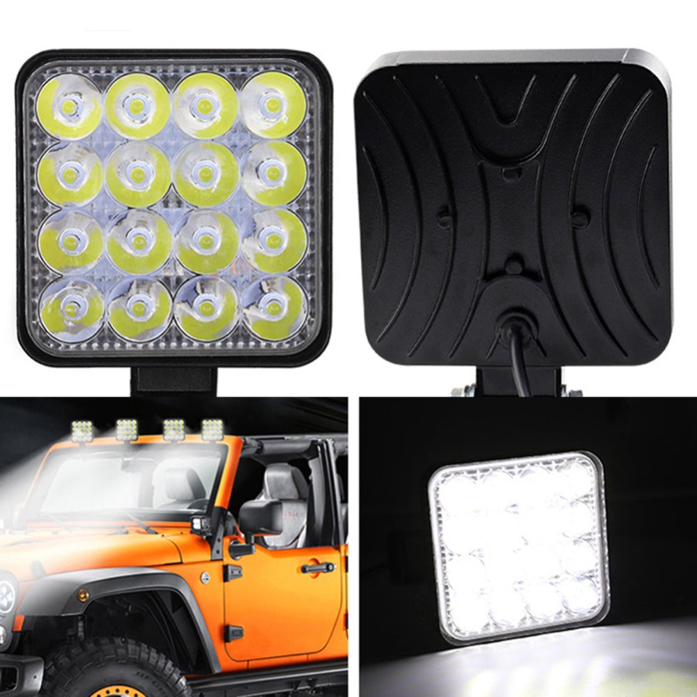 10PCS 80W CREE LED Flood Lights - 4" Square for 12V Boats & Camping