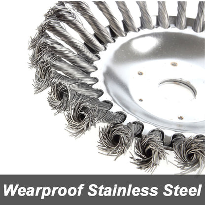Weed Brush Steel Wire Trimmer Wheel Garden Lawn Mower Grass Cutter Head Tool