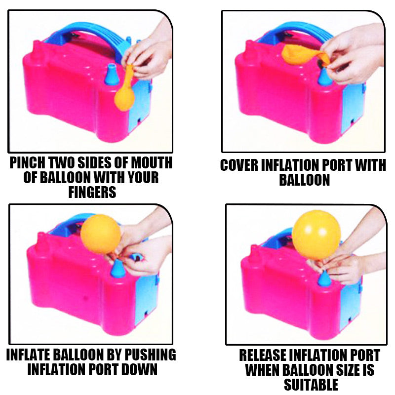 Portable Electric Balloon Air Pump + 80Pcs Balloons Inflator 600W