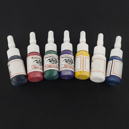 Rotary Tattoo Pen Kit Wireless Motor, 7 Inks, 20 Needles, 1 Battery