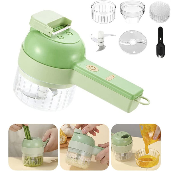  4 In 1 Handheld Electric Vegetable Cutter Multifunction Vegetable Fruit Slicer