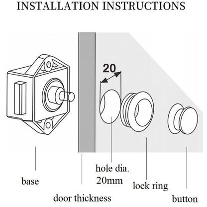 10Pcs Push Button Drawer Cupboard Lock