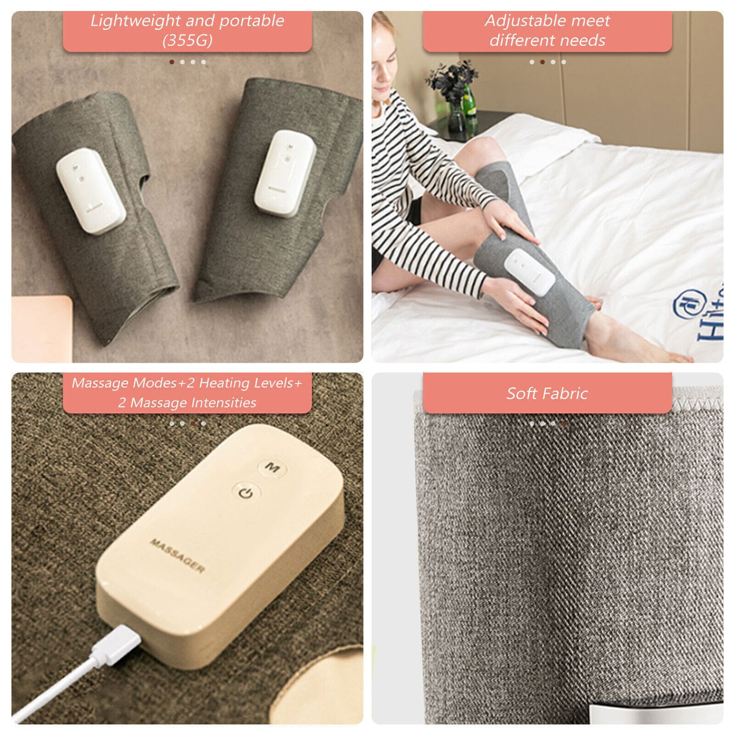 Heated Air Compression Leg Massager For Circulation