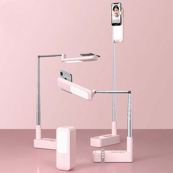  Led Portable Phone Holder Stand With Wireless Remote Fill Light