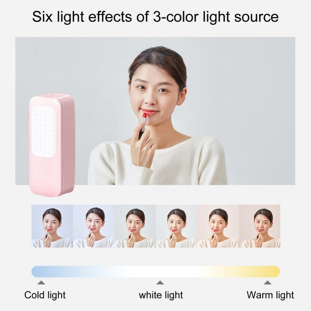 Led Portable Phone Holder Stand Wireless Remote Dimmable Selfie Fill Light Lamp Pink
