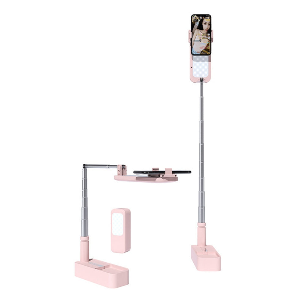 Led Portable Phone Holder Stand Wireless Remote Dimmable Selfie Fill Light Lamp Pink