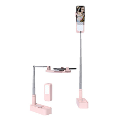 Led Portable Phone Holder Stand Wireless Remote Dimmable Selfie Fill Light Lamp Pink