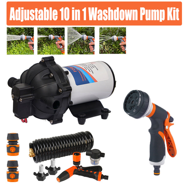 12V Washdown Pump Kit With Hose Nozzle