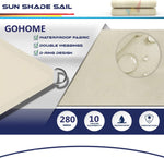 Waterproof Shade Sail Awning Canopy Triangle, Rectangle