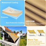 Heavy Duty Waterproof Sun Shade Sail 320Gsm Hdpe
