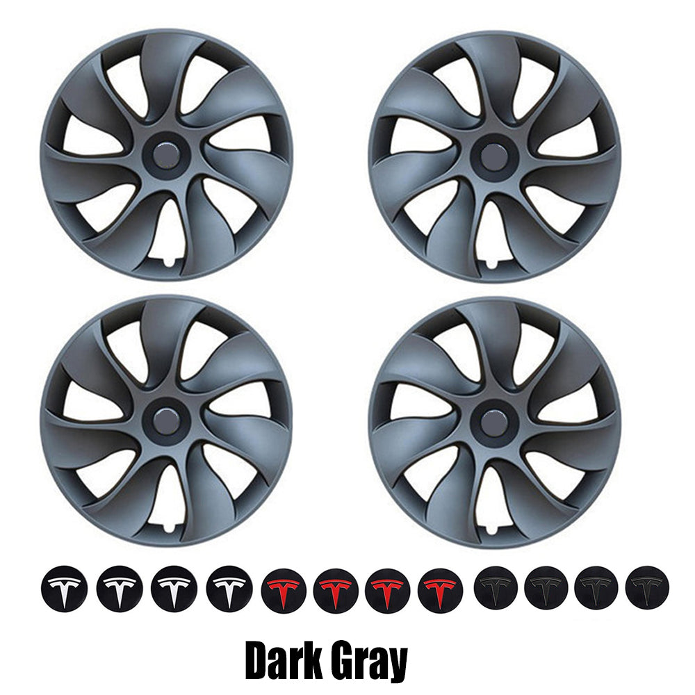 4PCS Wheel Cover Caps 19Inch ABS Gray Rim Hubcap Hub Cap For Tesla Model