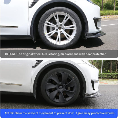 4PCS Wheel Cover Caps 19Inch ABS Gray Rim Hubcap Hub Cap For Tesla Model