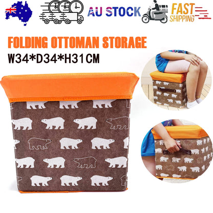 Folding Storage Ottoman Cube