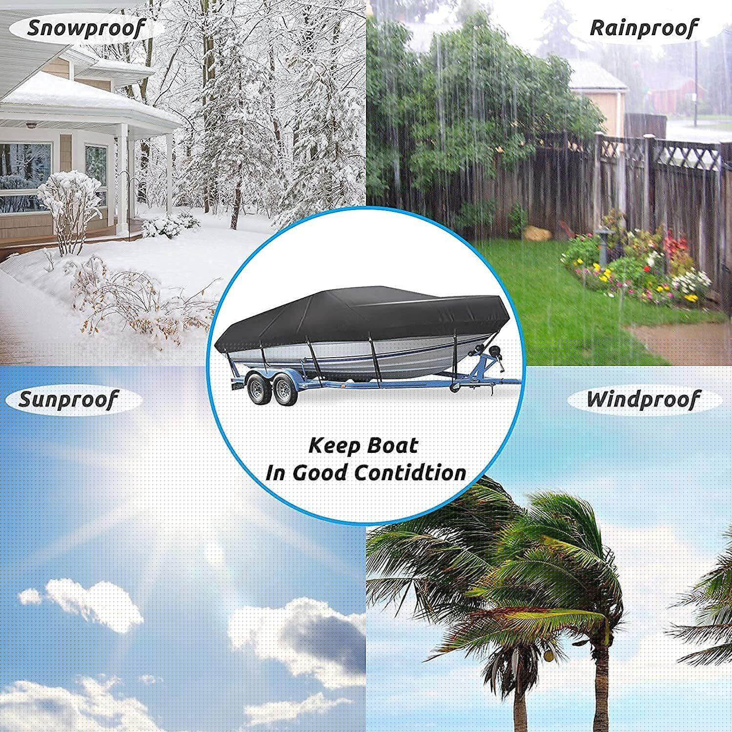 Heavy-Duty Marine Boat Cover - Trailerable 5.2M-5.8M 420D