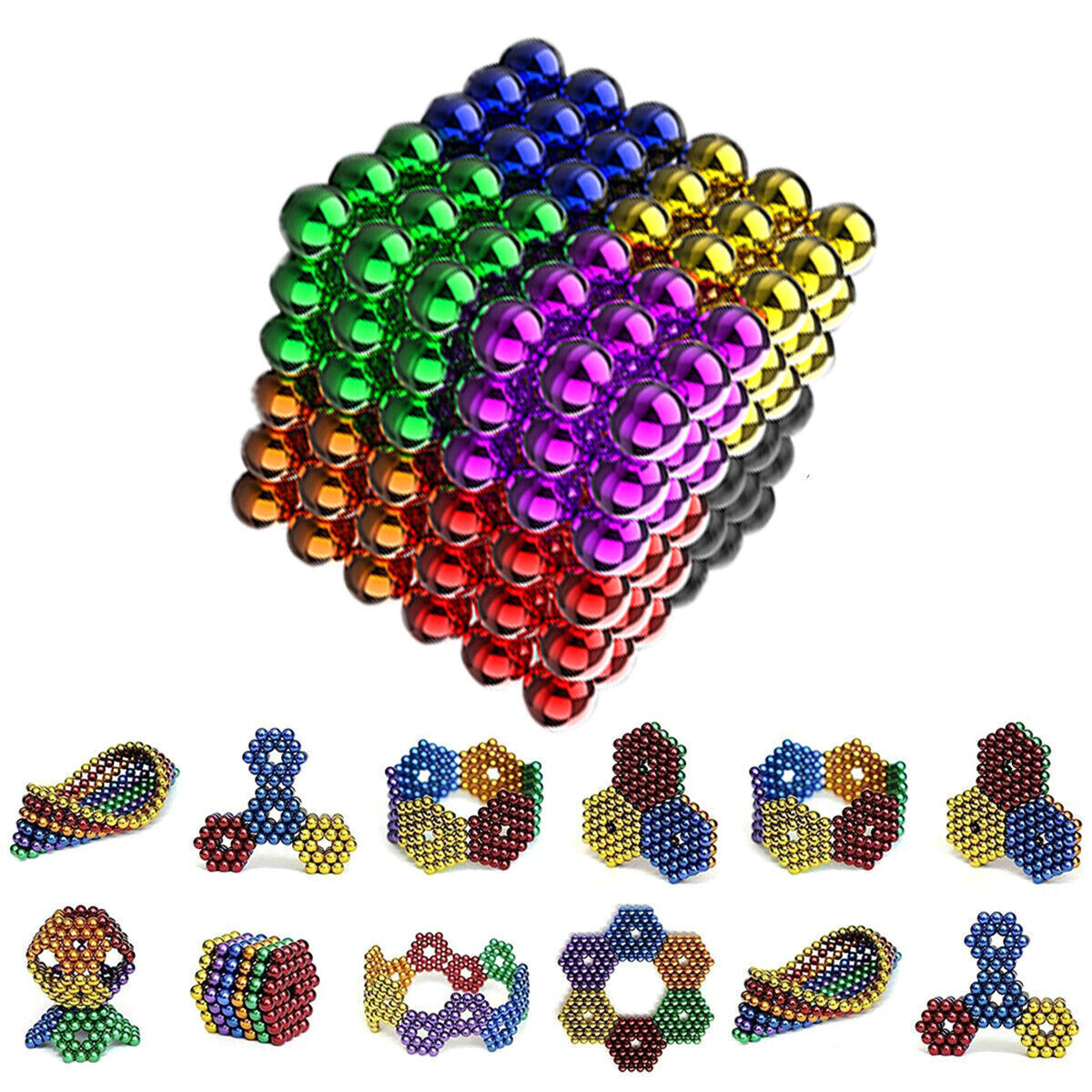 Up to 1000Pcs Building Block Stress Relief Ball Magnetic Magic Puzzle Balls Blocks