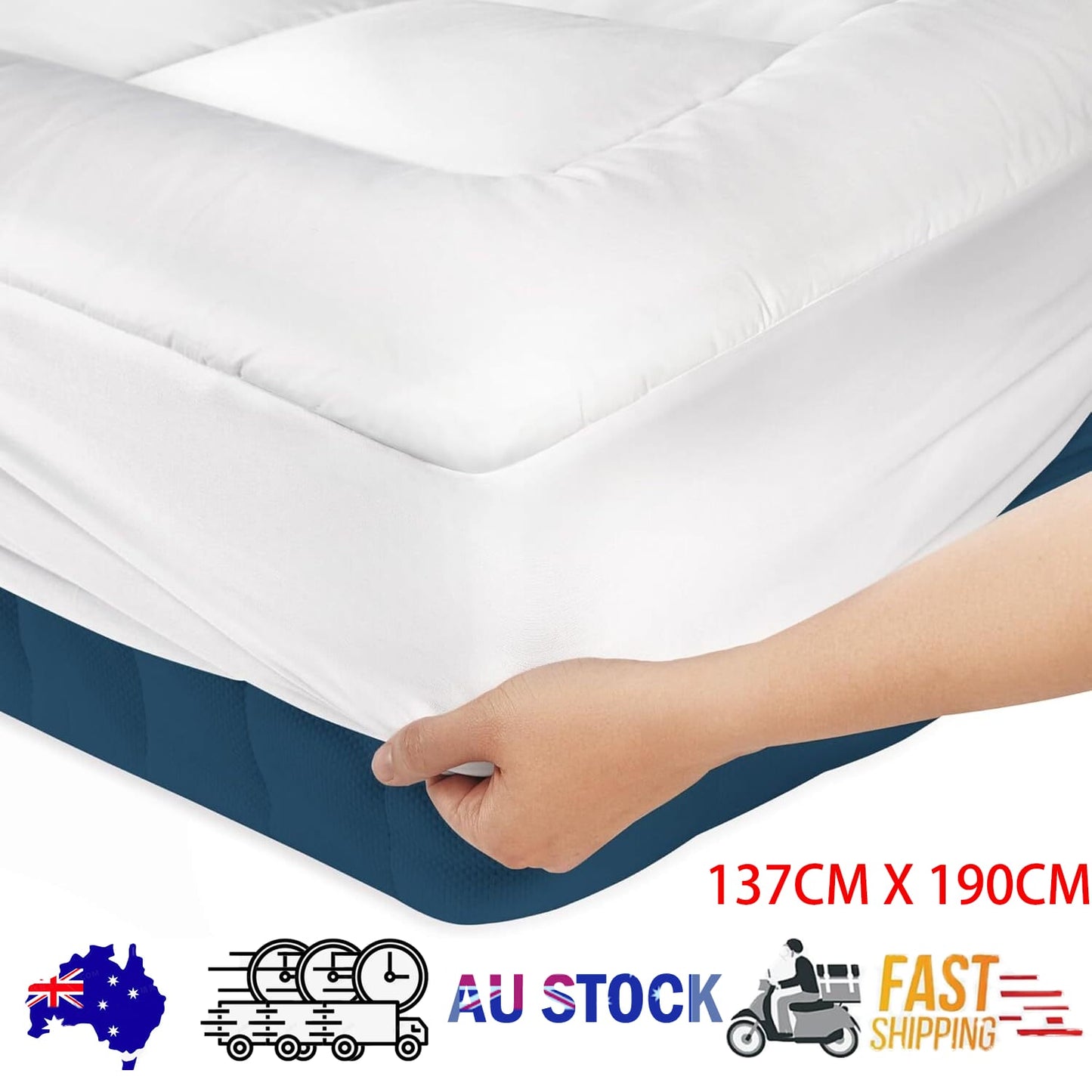 Mattress Topper Pillow Soft 137x190cm