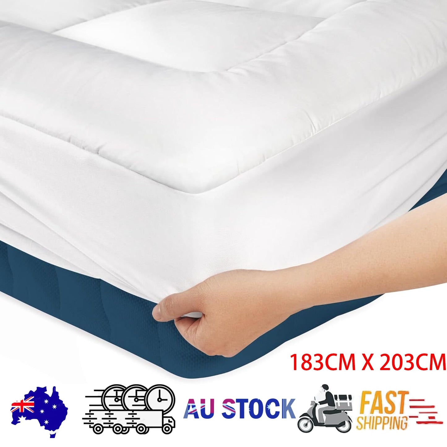 Mattress Topper King Size Pillowtop 183x203cm
