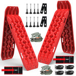 Red Sand Mud Snow Recovery Tracks Boards (2 Pairs) With Mounting Bolts