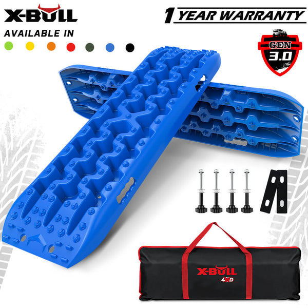  Blue 4Wd Snow Tracks Recovery Boards (2Pcs) With Mounting Bolts