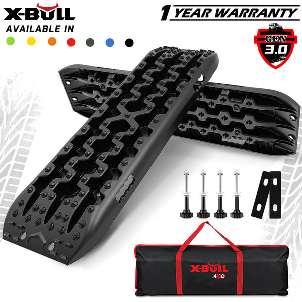  Black 4Wd Snow Tracks Recovery Tracks (2Pcs) With Mounting Bolts