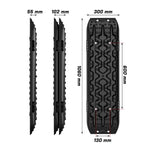 Black 4Wd Snow Tracks Recovery Tracks (2Pcs) With Mounting Bolts