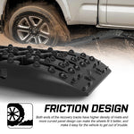 Black 4Wd Snow Tracks Recovery Tracks (2Pcs) With Mounting Bolts