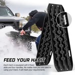 Black 4Wd Snow Tracks Recovery Tracks (2Pcs) With Mounting Bolts
