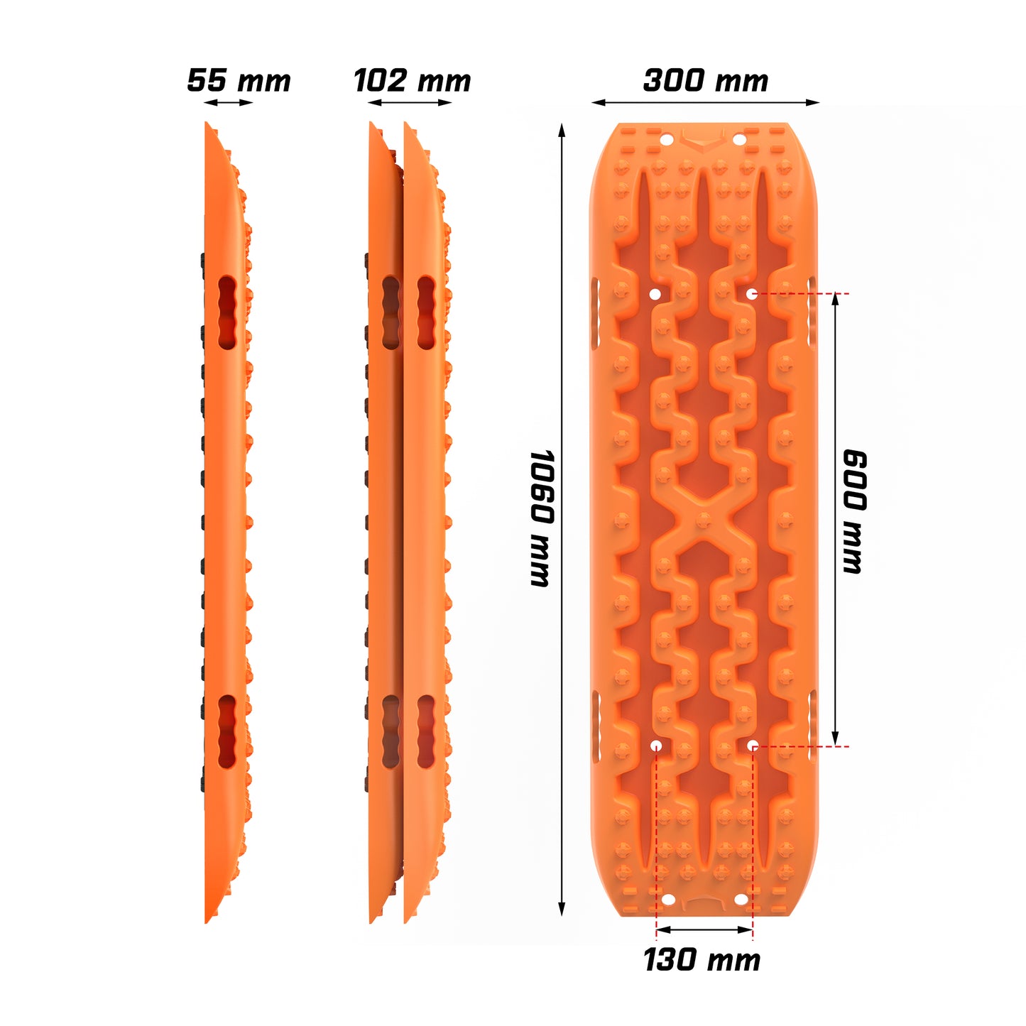 4Wd Snow Tracks Recovery Tracks (2Pcs) With Mounting Bolts