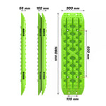 Green 4Wd Snow Tracks Recovery Tracks (2Pcs) With Mounting Bolts