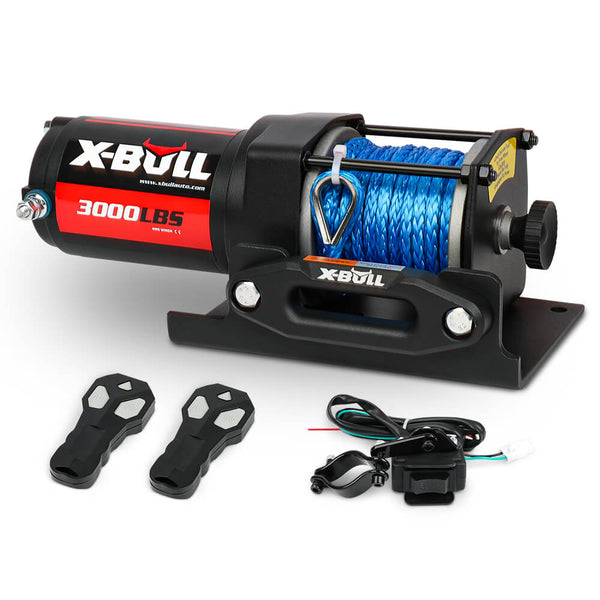 12V Synthetic Rope Electric Winch 3000Lb Atv Boat Trailer