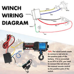 12V Synthetic Rope Electric Winch 3000Lb Atv Boat Trailer