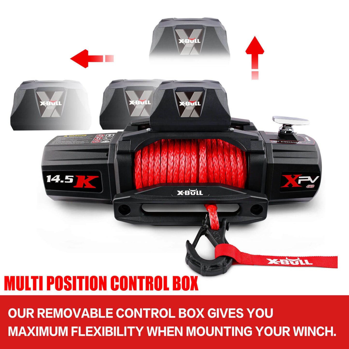Electric Winch: 14500Lbs, 12V Red