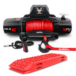 Red 14500Lbs Electric Winch 12V With Gen2.0 Recovery Tracks