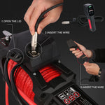 Red 14500Lbs Electric Winch 12V With Gen2.0 Recovery Tracks