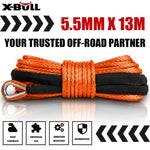 12V Electric Winch 4500Lb Steel Cable & 5.5Mx13M Synthetic Rope