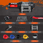 4500Lb Electric Winch Steel Cable & 5.5Mx13M Synthetic Rope