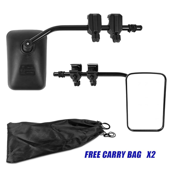  Towing Mirrors Multi Fit Clamp On 4X4 Caravan Trailer A Pair