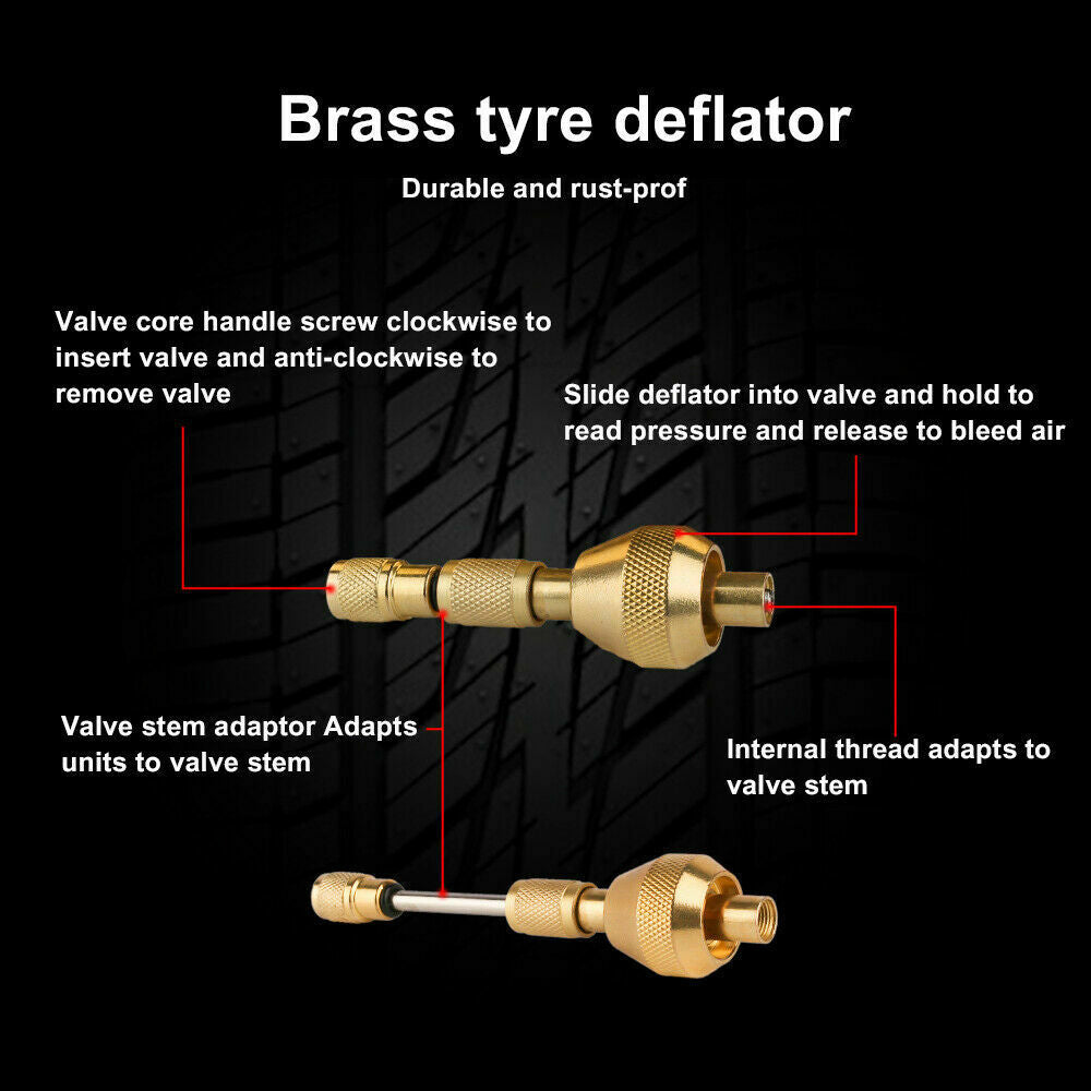 Tyre Deflator Tire Air Deflators Rapid With Pressure Gauge Valve Tool 4Wd