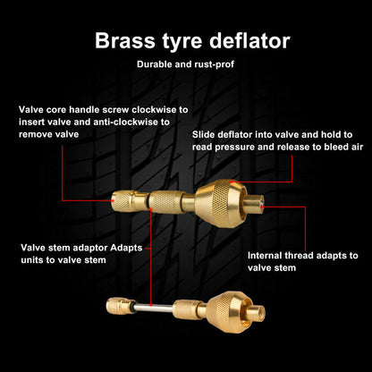 Tyre Deflator Tire Air Deflators Rapid With Pressure Gauge Valve Tool 4Wd
