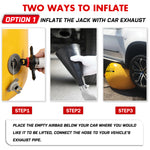 Exhaust Jack Air Bag Jack With 2Pcs Recovery Tracks Boards 4Wd 4X4 Gen2.0 Black