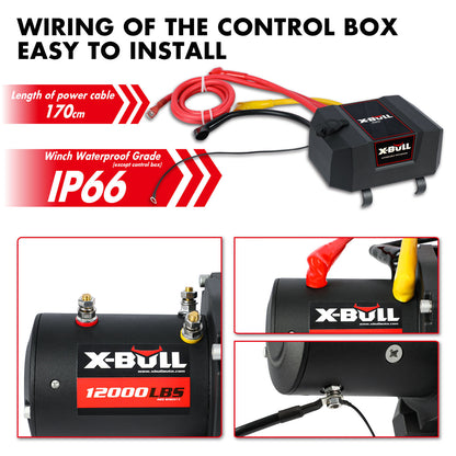 Electric Winch 12000Lbs/5454Kgs Steel Cable 12V Wireless Remote Offroad