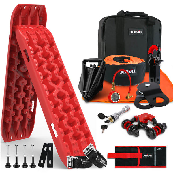  4WD Recovery Kit Recovery Tracks Gen 3.0 Red Mounting Pins Snatch Strap Off Road 4X4