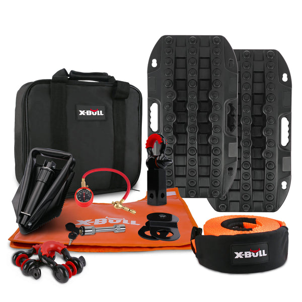  Winch Recovery Kit with Mini Recovery TracksBoards Snatch Strap Off Road 4WD